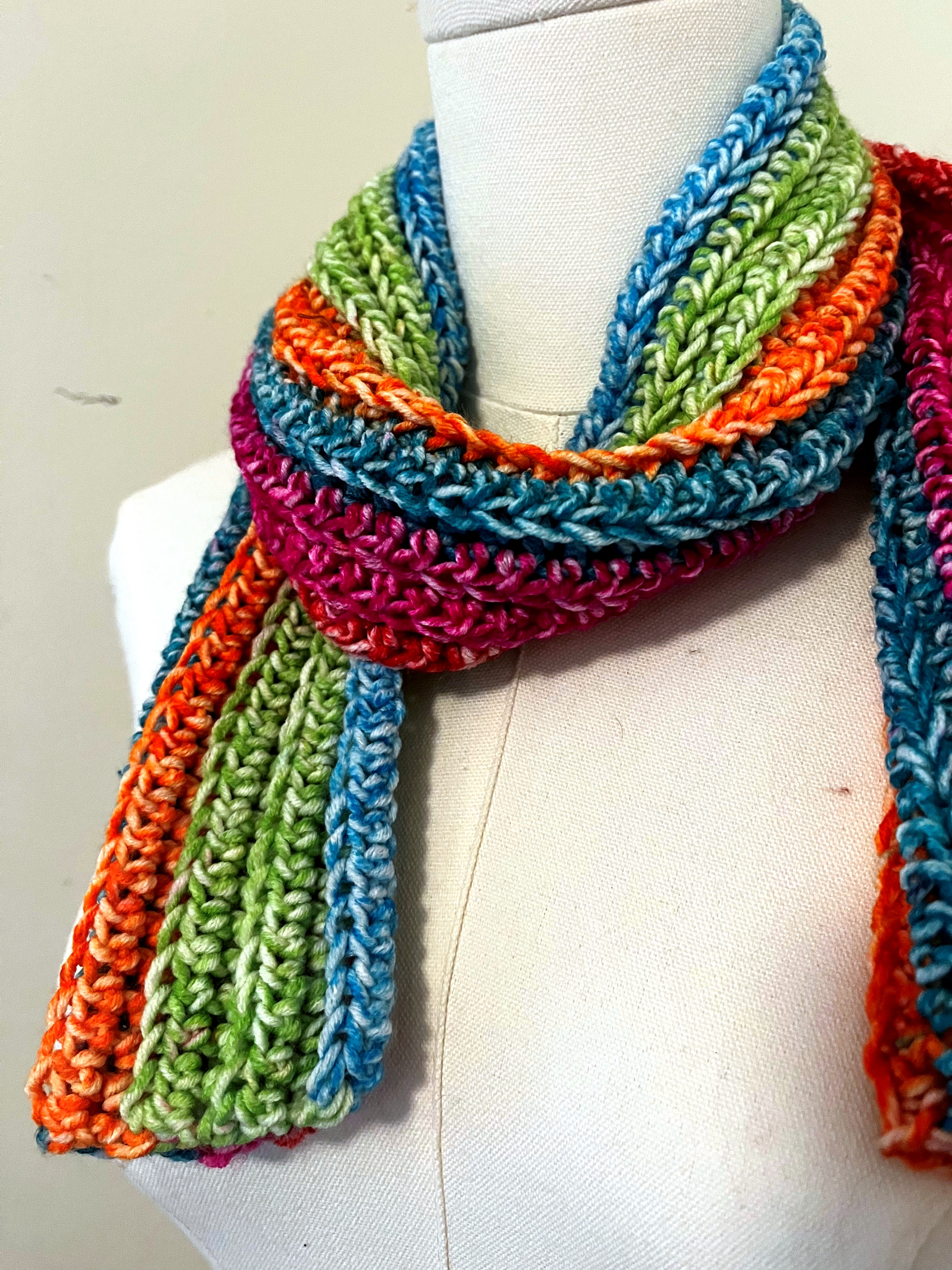 Rainbow Ribbed Children's Scarf thumbnail 2