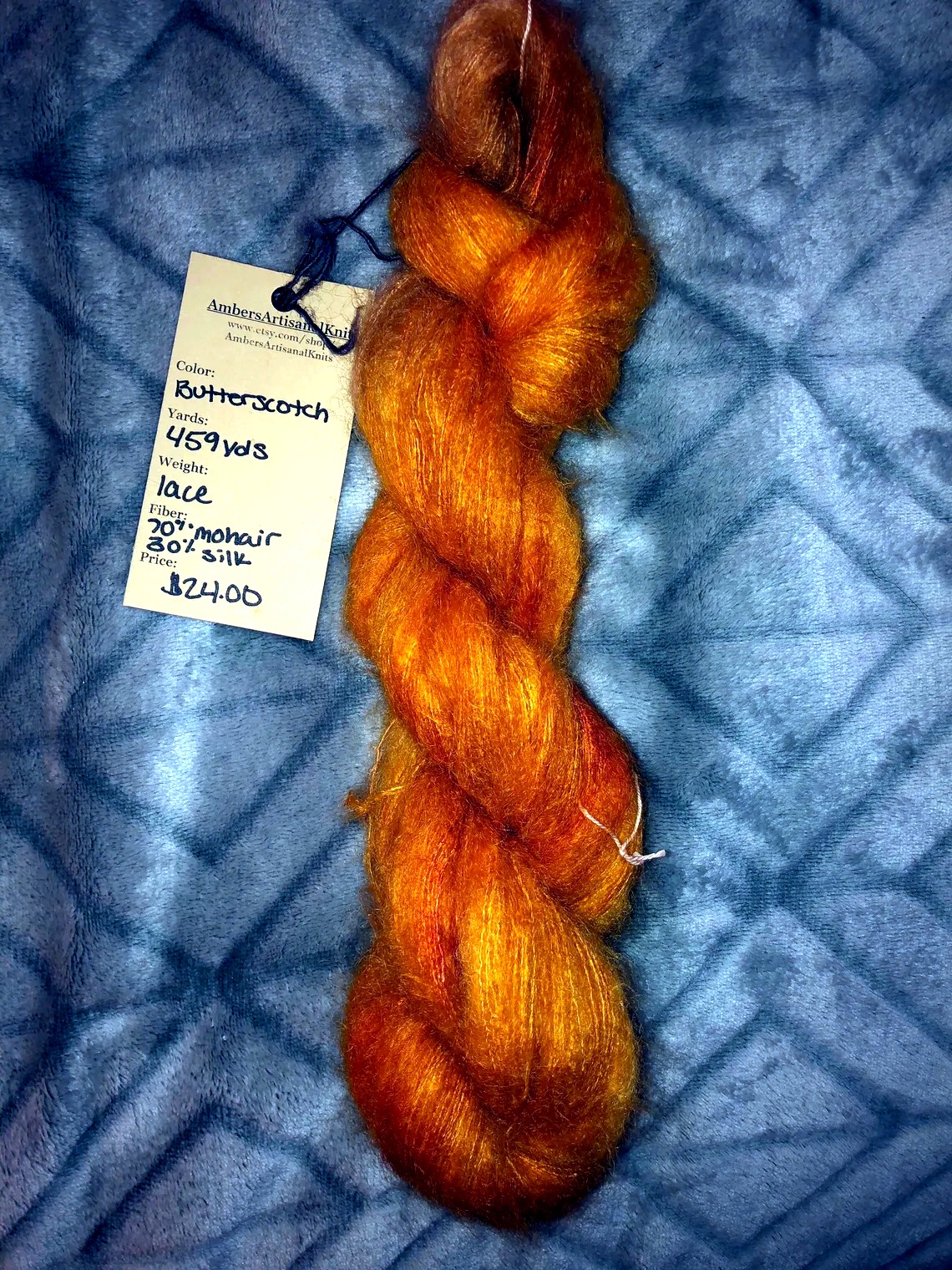 Butterscotch Hand-dyed Mohair