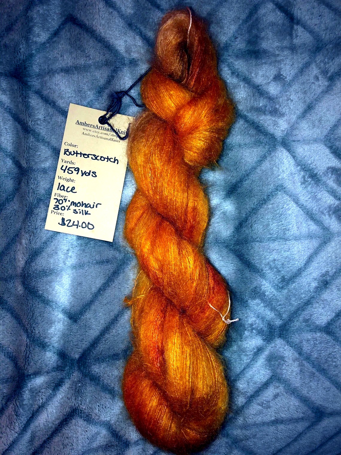 Butterscotch Hand-dyed Mohair thumbnail 2