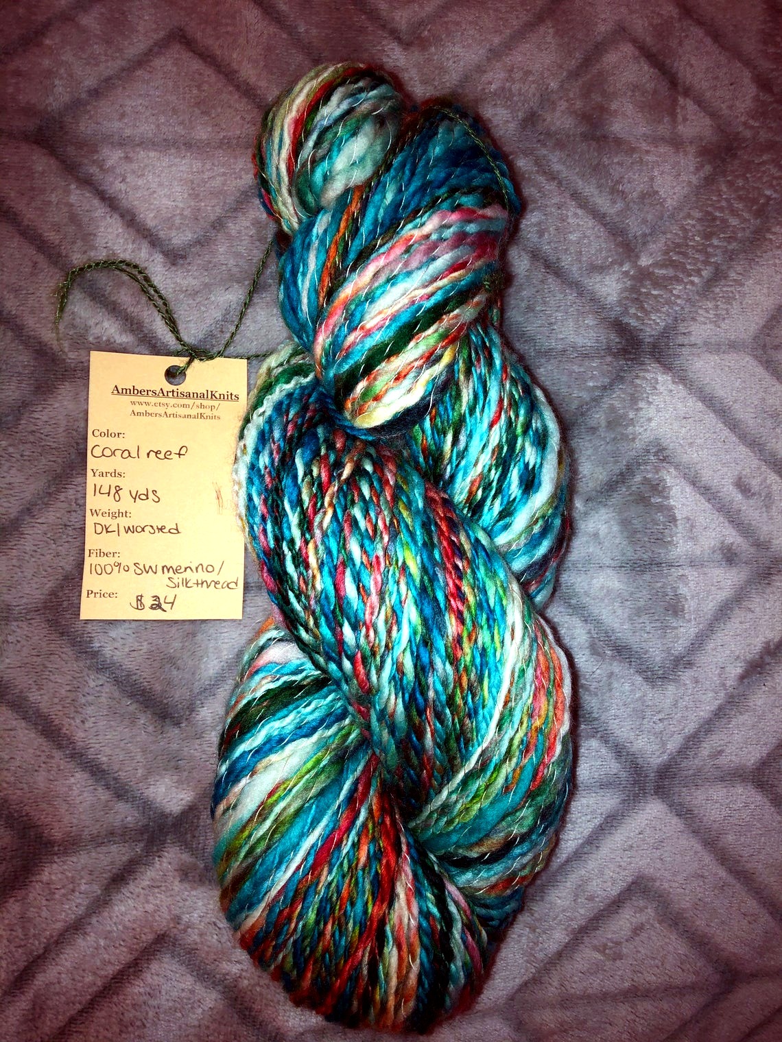 Coral Reef Hand-dyed Hand-spun