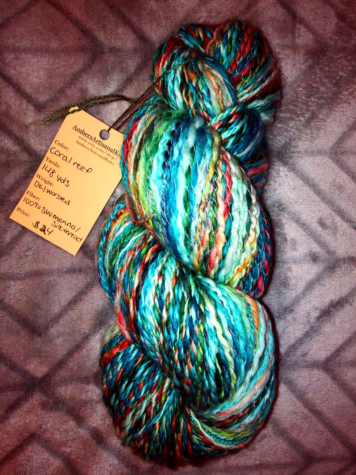Coral Reef Hand-dyed Hand-spun thumbnail 2