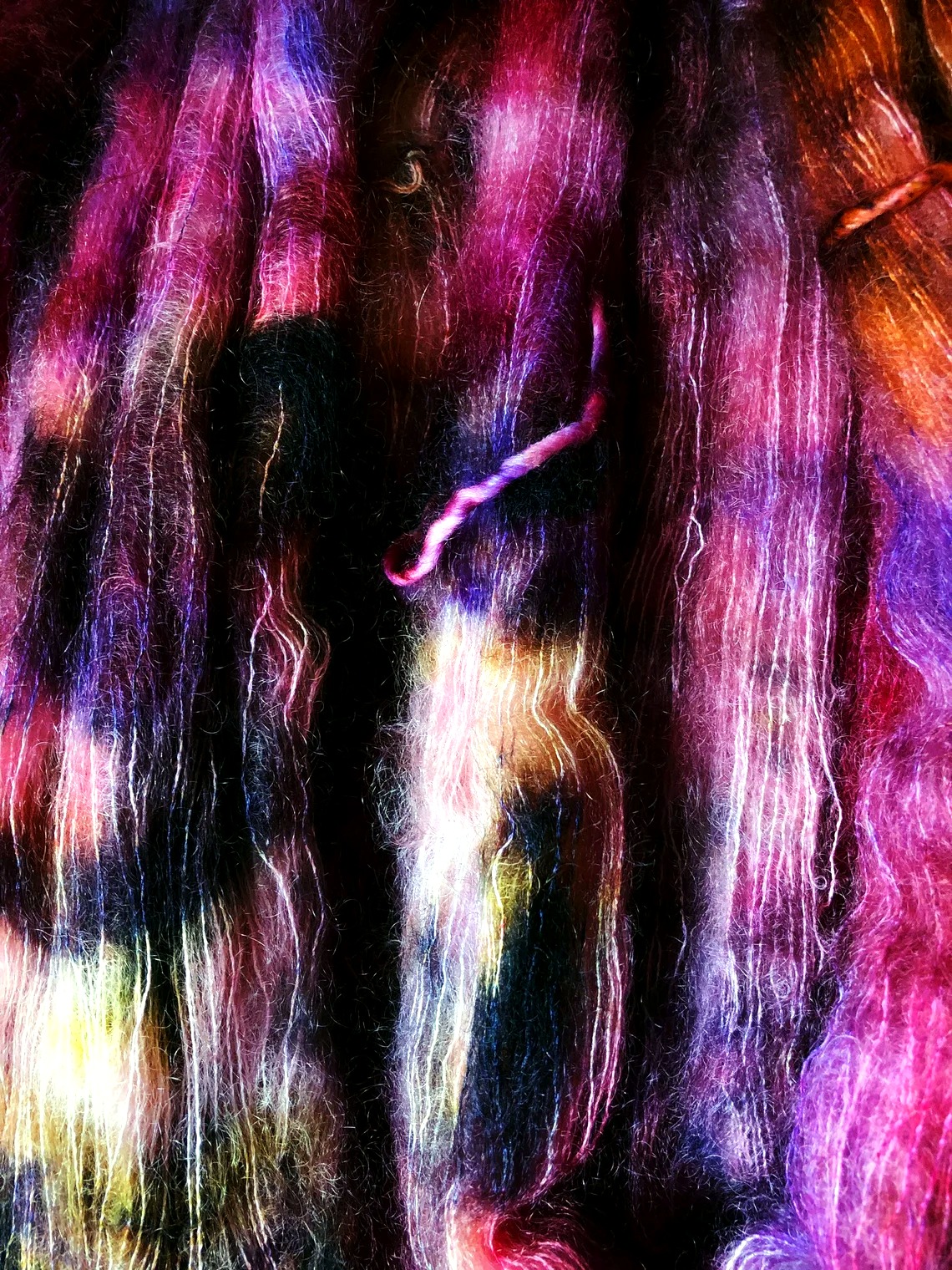 Halloweentown Hand-dyed Hand-spun Mohair thumbnail 3