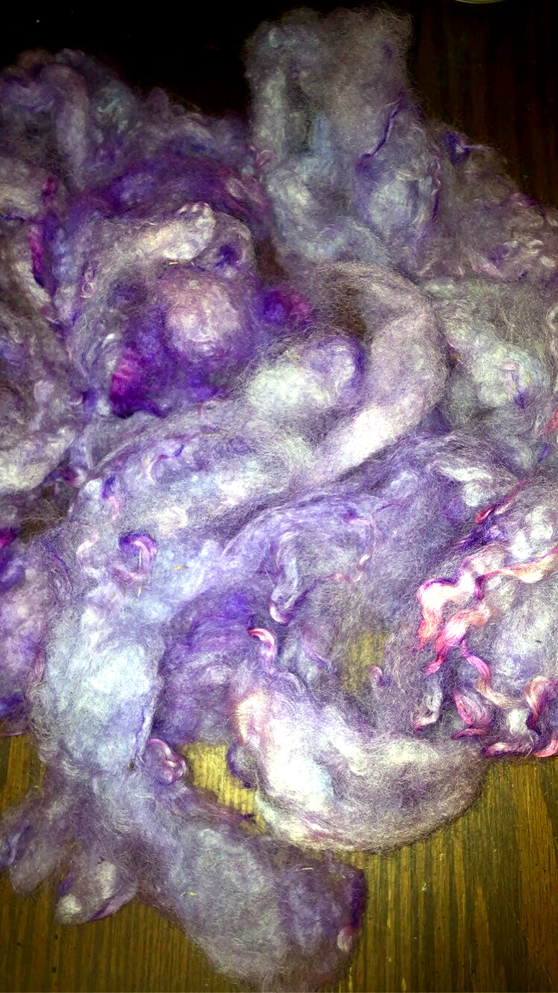 Lilac Hand-dyed Romney Fleece