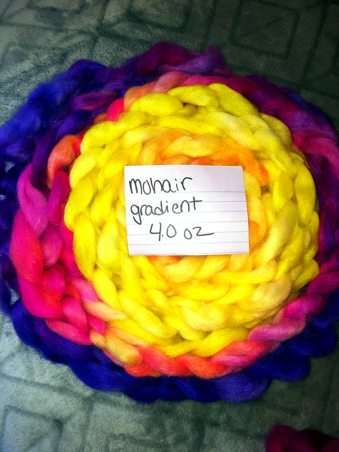 Sunset Gradient Hand-dyed Mohair Roving