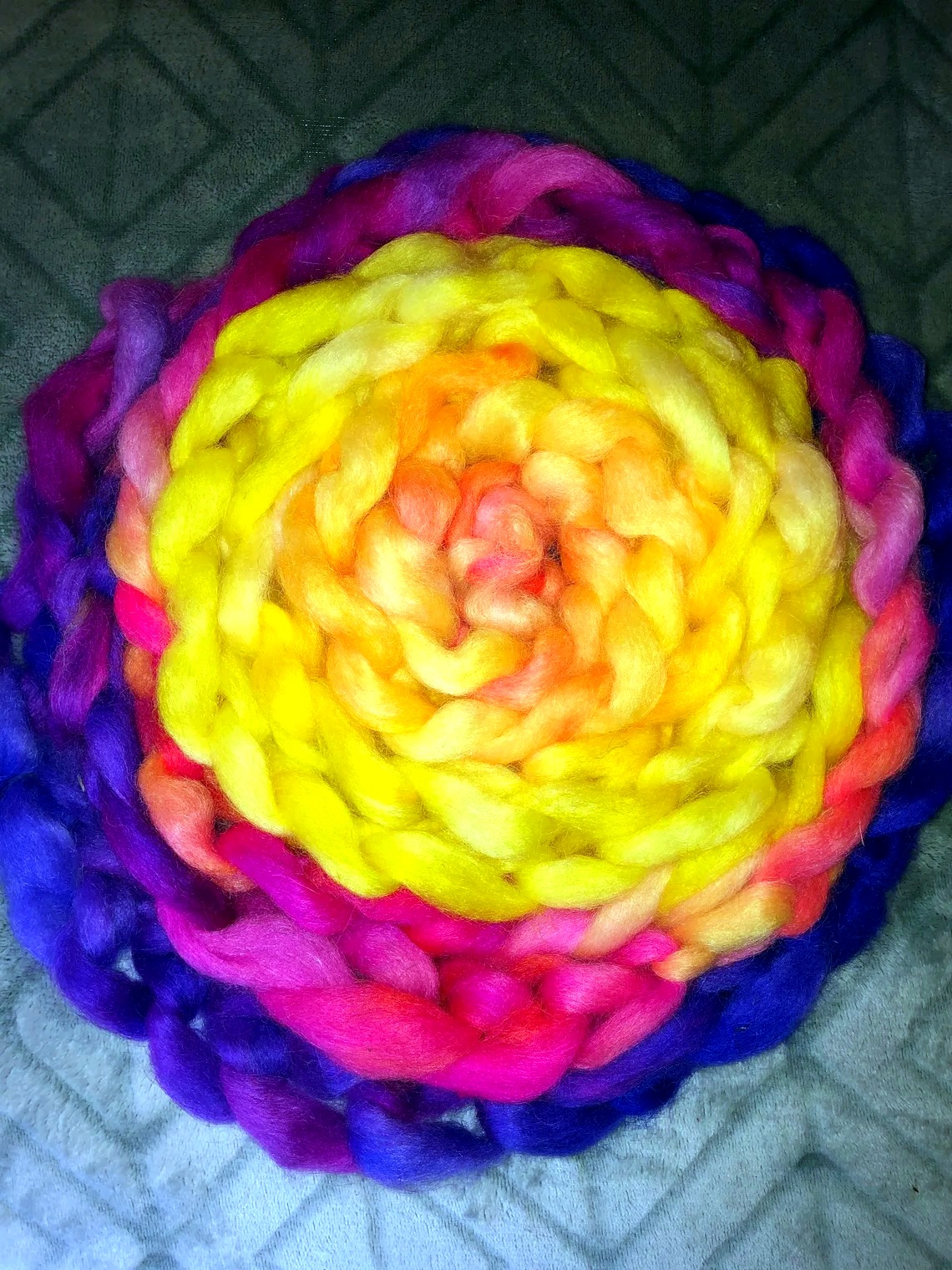 Sunset Gradient Hand-dyed Mohair Roving thumbnail 2